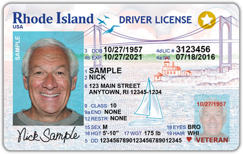 Example of REAL ID from Rhode Island