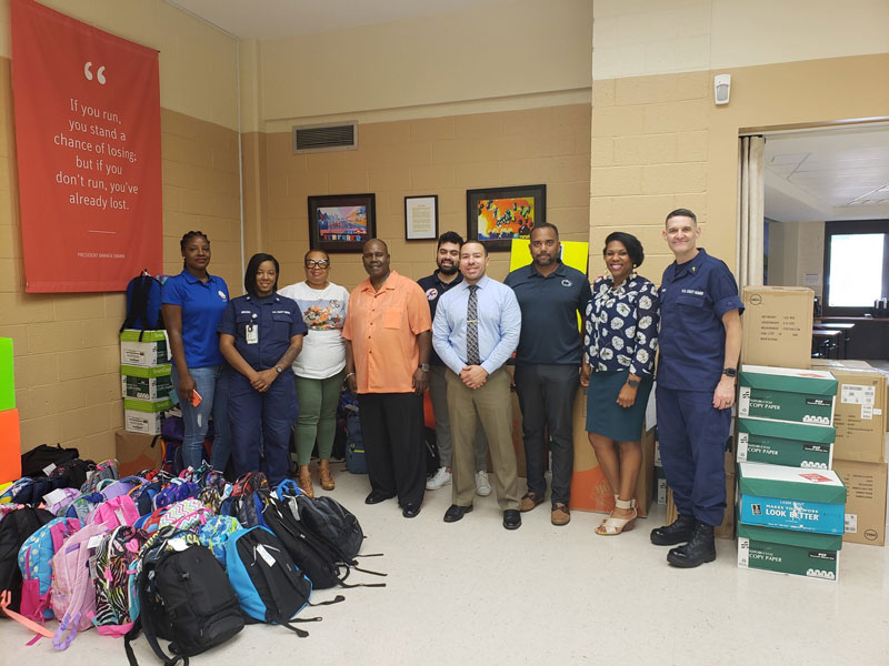 DHS and USCG donate 224 backpacks and school supplies to students living in DC Housing Authority communities