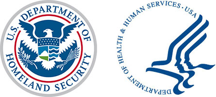Seals of the US Department of Homeland Security and Health and Human Services