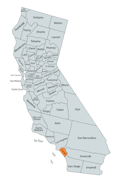 Map of California - Orange County Intelligence Assessment Center (OCIAC)