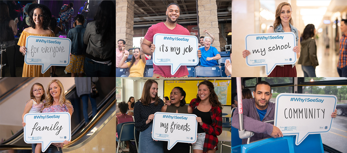 Different individuals showing #WhyISeeSay: for everyone, it's my job, my school, family, my friends, community
