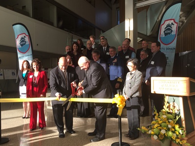 Dr. Griffin and Chancellor Case cut the ribbon on the facility.