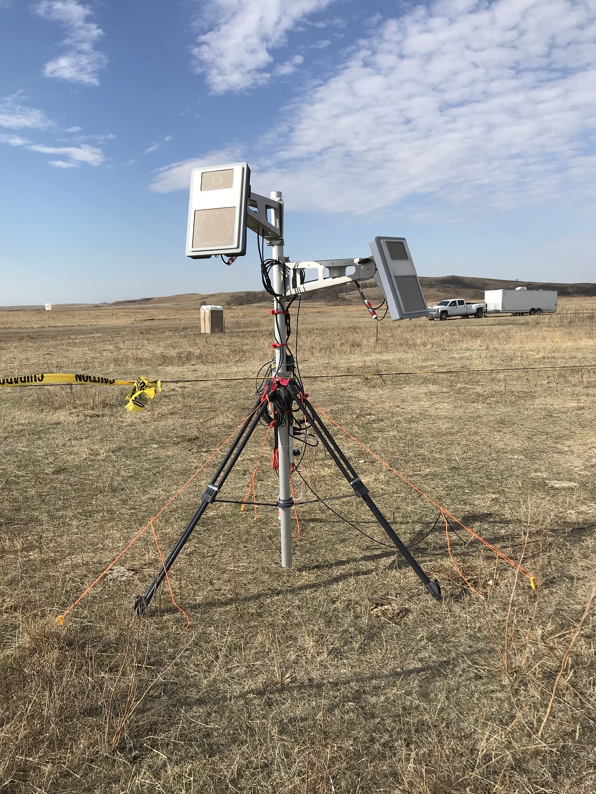 A Fortem Technologies, Inc. radar system, one of several types of technologies tested at Camp Grafton for its ability to detect, track, and identify aerial-based threats.