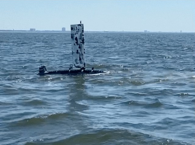 A Triton vessel undergoes testing and evaluation in the waters off Gulfport, MS.