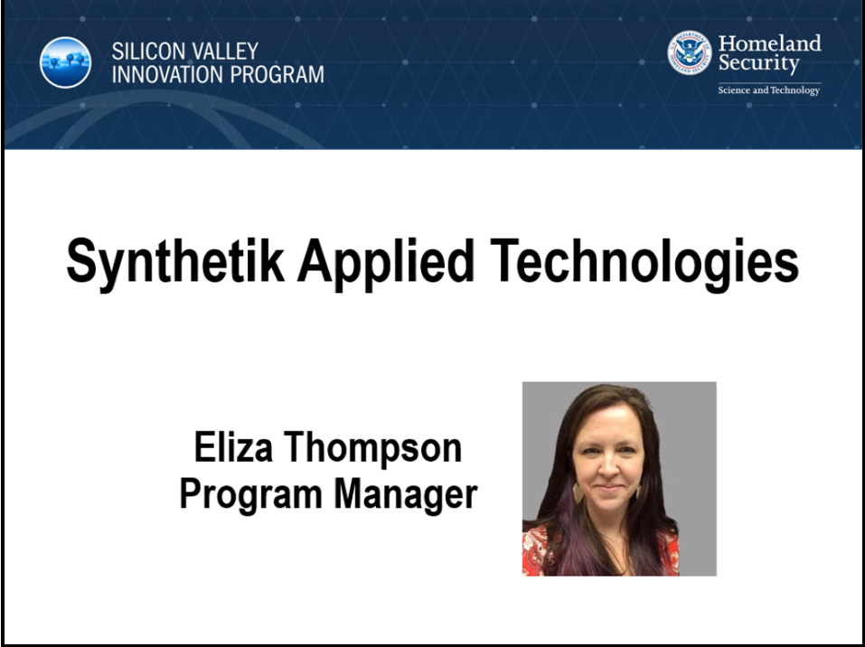 Synthetik Applied Technologies. Image of  Eliza Thompson Program Manager