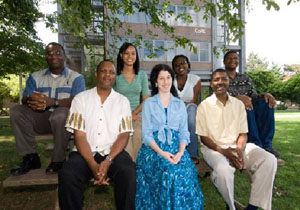 The Howard and Morgan State researchers with DyDAn mentor Nina Fefferman (center).
