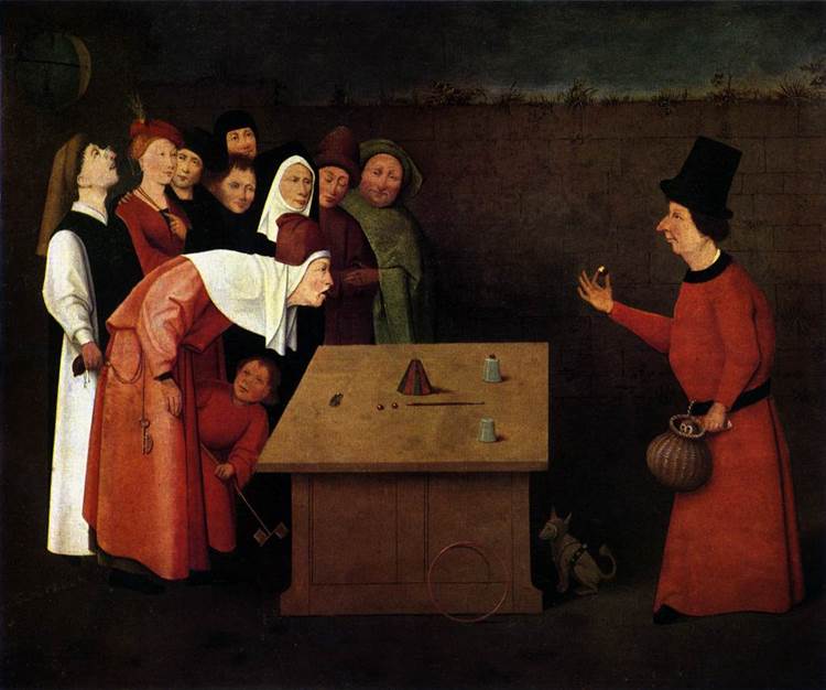 "The Conjurer," painted by Hieronymus Bosch.