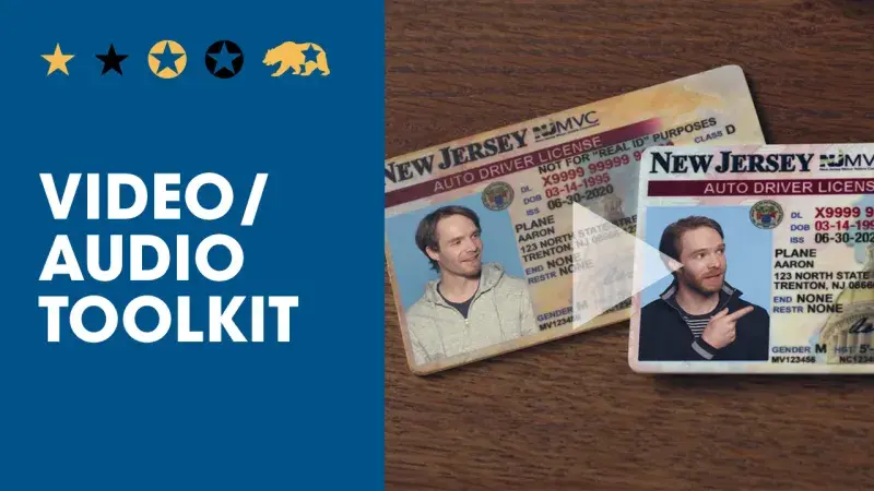 Video/Audio Toolkit. New Jersey driver's licenses