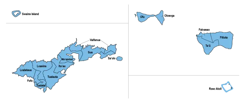 Provincial map of American Samoa