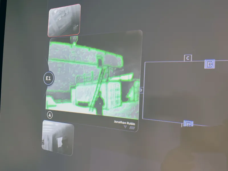 C-THRU edge detection, as seen on the Visual Command tablet during an operational field assessment.