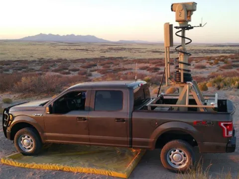 testing equipment on the back of a pickup truck