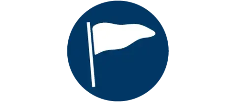 White flag with a blue background