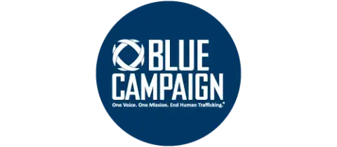 Blue Campaign Logo: One Voice.  One Missions.  End Human Trafficking