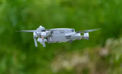 Drone in flight during proctor course
