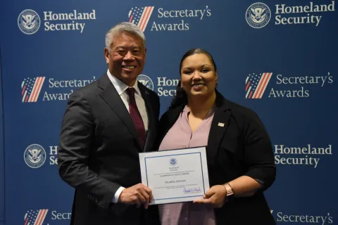 DHS Deputy Secretary John Tien and Champion of Equity Award recipient, Yolanda Jackson