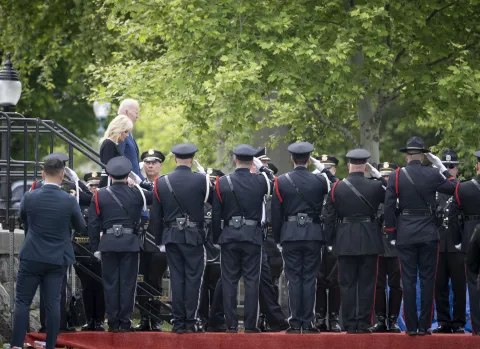 President Biden and First Lady Dr. Biden participate in the National Peace Officers Memorial Service in front of the U.S. Capitol building in Washington, D.C.