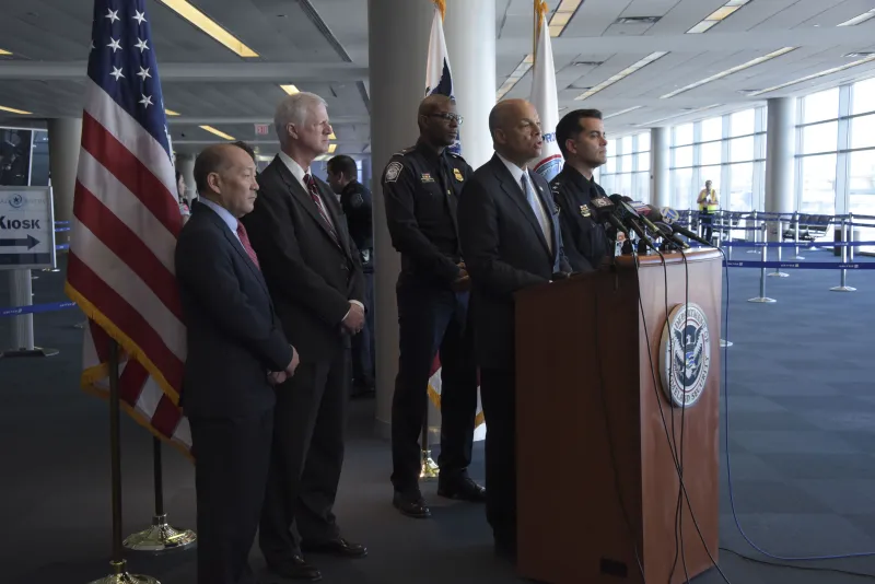 PHOTO OF THE WEEK: Securing the nation through preclearance. Secretary Johnson announces 11 new overseas @CustomsBorder preclearance locations to identify threats long before they arrive in the U.S.  