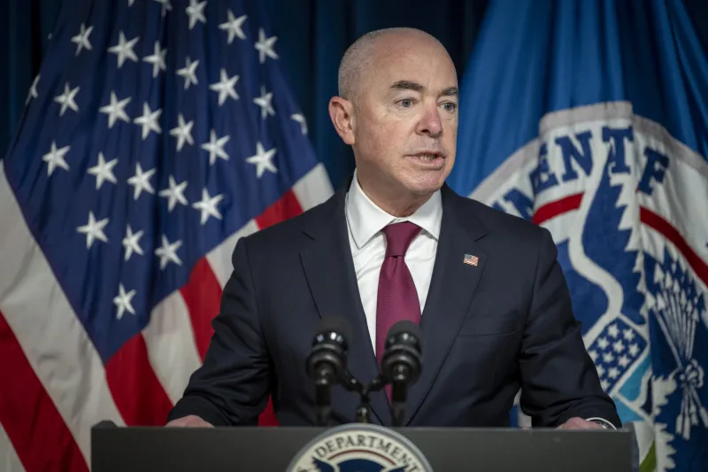 Washington (Sept. 3, 2021) Homeland Security Secretary Alejandro Mayorkas conducts a press conference to provide updates on Operation Allies Welcome, the department-led effort to resettle Afghan refugees. Bob Fenton, selected by the secretary to oversee the operation, also delivered remarks.