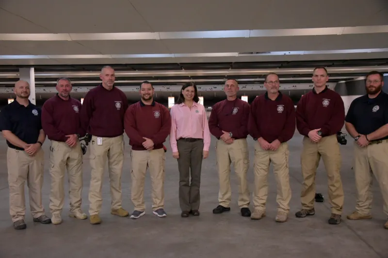 Acting Secretary of Homeland Security Elaine Duke with personnel from FLETC in Georgia