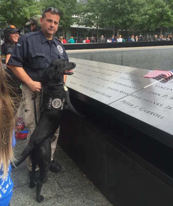 Ssiller and Neeson visit the World Trade Center Memorial