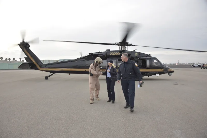 Secretary Nielsen took an aerial survey of areas impacted by the Thomas Fire, the largest wildfire in California history.