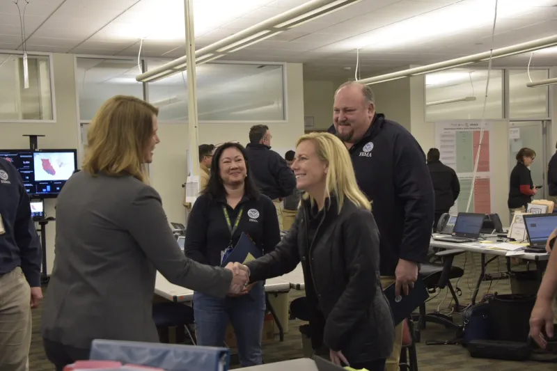 Secretary Nielsen thanked the hardworking men and women who are working on one of the largest debris clearing missions in California history.