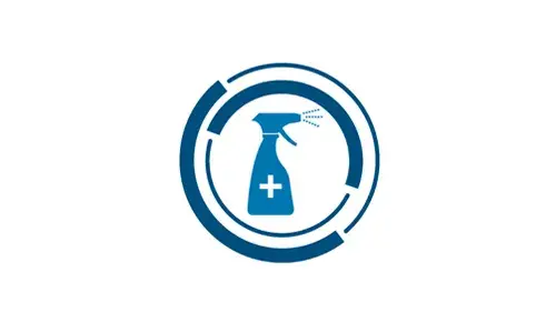 Icon of a spray bottle of disinfectnat