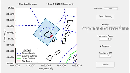 View of the POINTER visualization system with ArcGIS shape files.