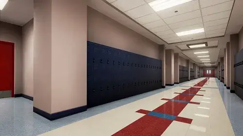 Even the hallways and exit doors in the EDGE virtual training environment were modeled after an actual school in West Orange, New Jersey.