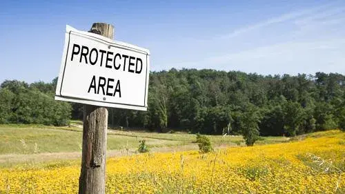 Protected area sign