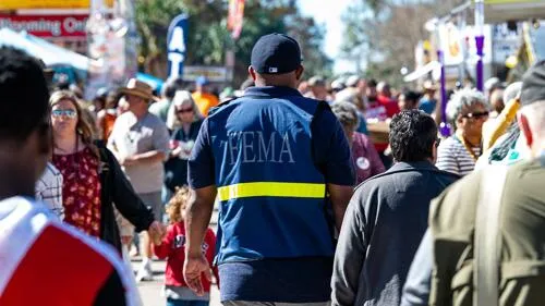 FEMA employee in crowd