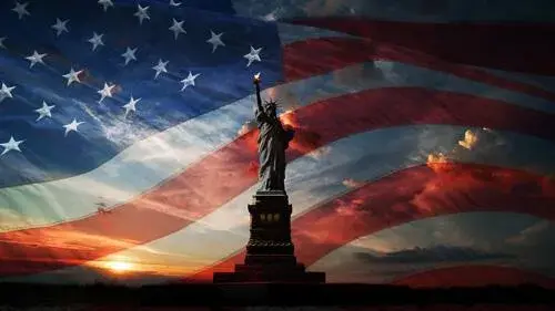 American flag and Statue of Liberty image macro