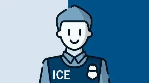 Illustration of ICE agent