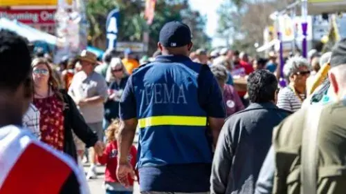 FEMA Employee in a Crowd