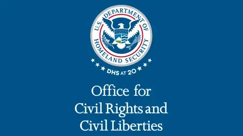 Vertical CRCL wordmark/lockup in white with "DHS at 20" below the DHS seal