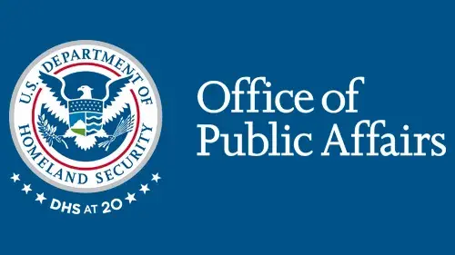 Horizontal OPA wordmark/lockup in white with "DHS at 20" below the DHS seal