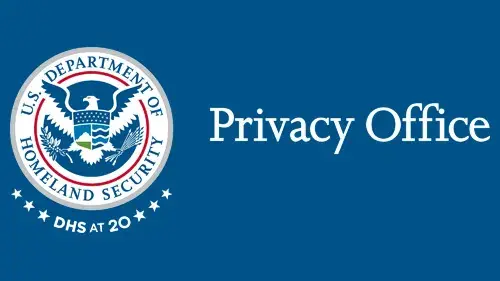 Horizontal PRIV wordmark/lockup in white with "DHS at 20" below the DHS seal