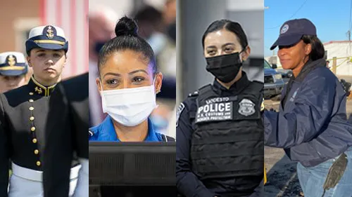Women's History Month Card with photos of women serving across DHS