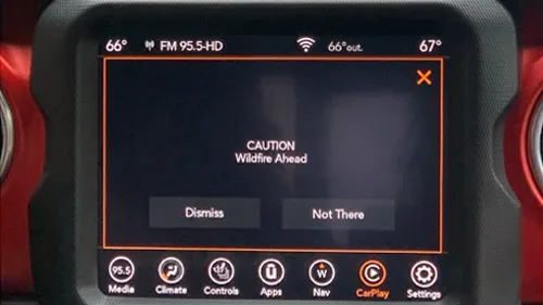 Infotainment screen on dashboard of car