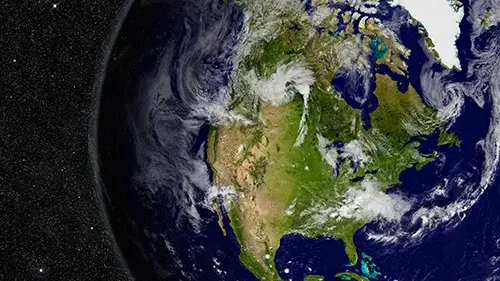 Satellite view of earth.