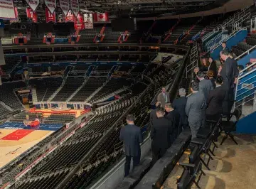 Touring Capital One Arena with officials from Singapore 