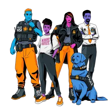 Meet the iGuardians(TM): A savvy duo of HSI special agents and their trusty canine sidekick join forces with a student and teacher to form our team of iGuardians(TM).