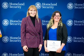 Acting DHS Deputy Secretary Kristie Canegallo with Champion of Equity Award recipient, Nicole Enke.