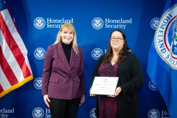 Acting DHS Deputy Secretary Kristie Canegallo with Champion of Equity Award recipient, Rose Herrera.