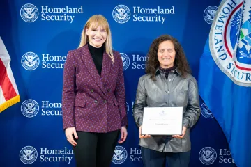 Acting DHS Deputy Secretary Kristie Canegallo with Champion of Equity Award recipient, Elizabeth Almeida.