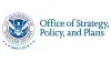 Horizontal PLCY wordmark/lockup in blue with "DHS at 20" below the DHS seal