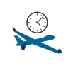 A clock and an airplane.