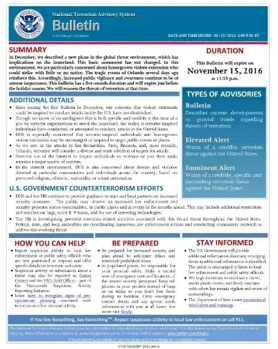 Example NTAS Bulletin