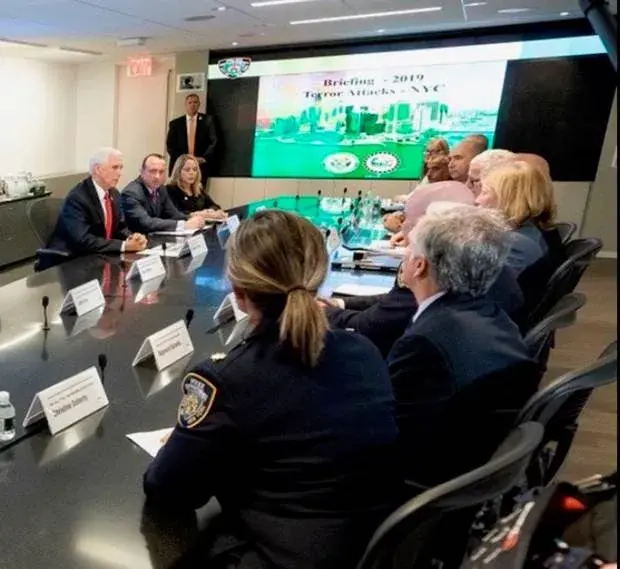 On Sept. 19, Department of Homeland Security Under Secretary for Intelligence and Analysis (I&A) and Chief Intelligence Officer David J. Glawe accompanied the Vice President of the United States Mike Pence in New York City, New York to meet with the New York Police Department (NYPD) and thank them for their continued service.