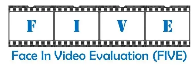 Film reel with the letters "F, I, V, E". Face In Video Evaluation (FIVE)